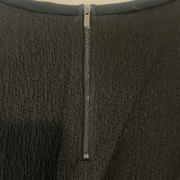 Ann Taylor Gray Textured Crew Neck Long Sleeve Pullover Blouse w/ Zip Back sz L - Picture 5 of 9